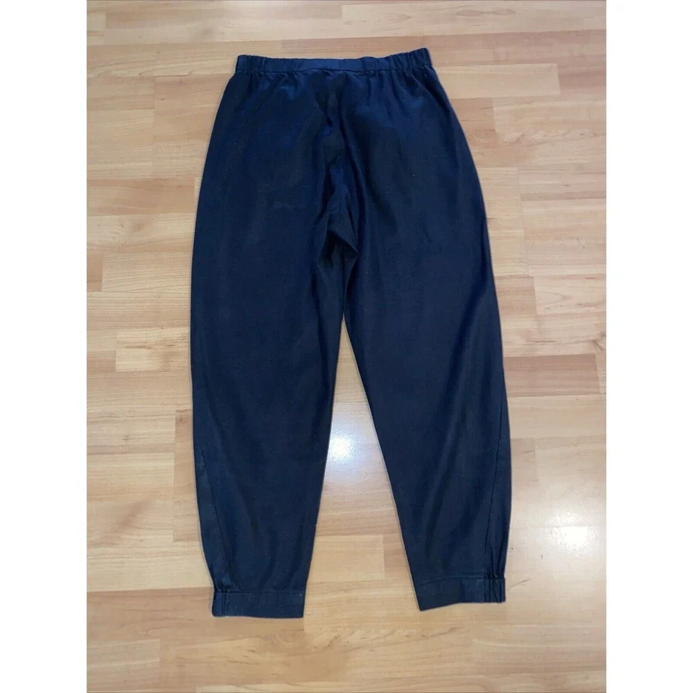 Babaton Black Dexter Pants Elastic Waist Linen Blend Slim Ankle Pants Size Small